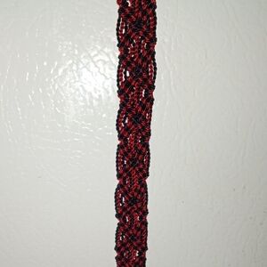 Elegant Red and Black Braided Bracelet